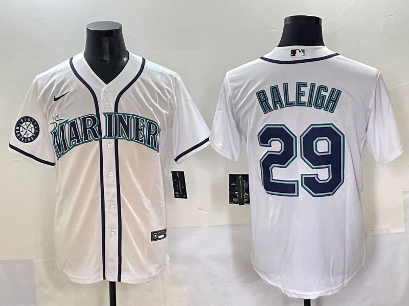 Men 2025 Seattle Mariners #29 Raleigh White Game Nike MLB Jersey style 5->seattle mariners->MLB Jersey